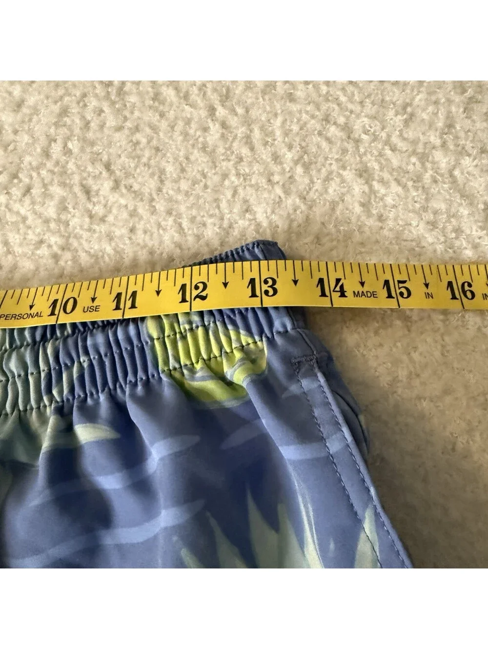 Chubbies Swim Trunks Medium 5.5” Inseam Blue Pineapple Lime Print Lined